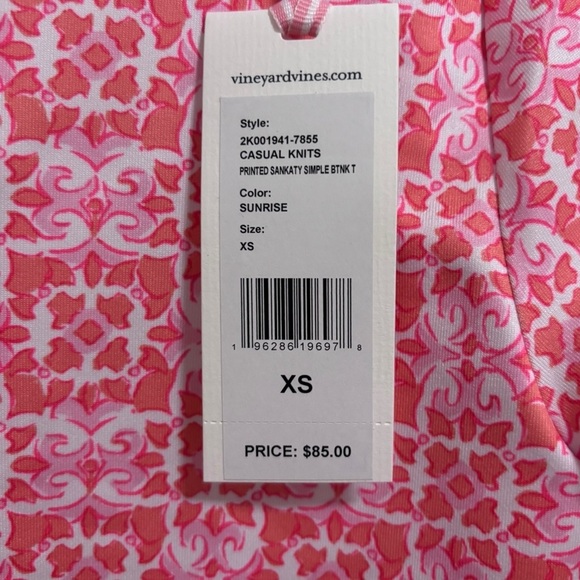 NWT vineyard vines printed sankaty boatneck top - Picture 2 of 7